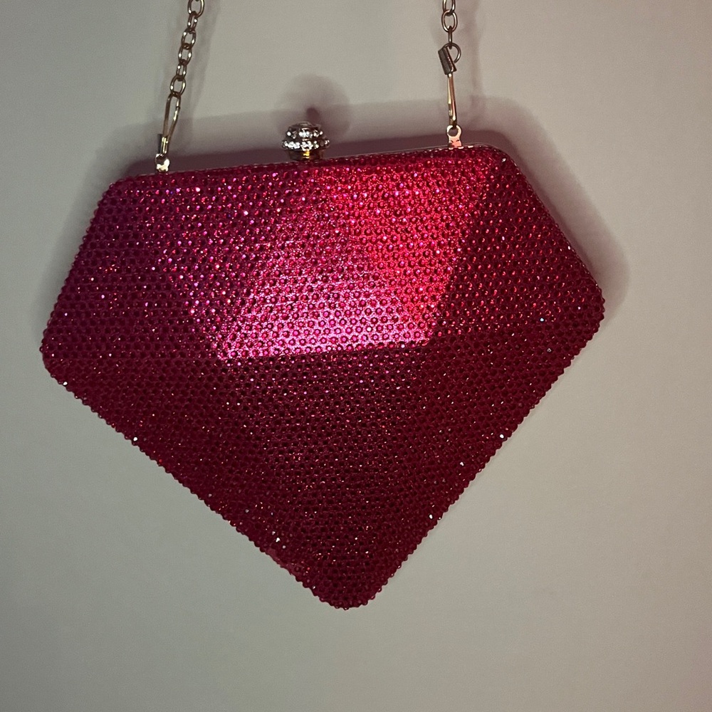 Pink Rhinestone Clutch Bag